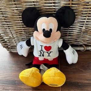 Disney Store Mickey Mouse I Love New York shirt plush.